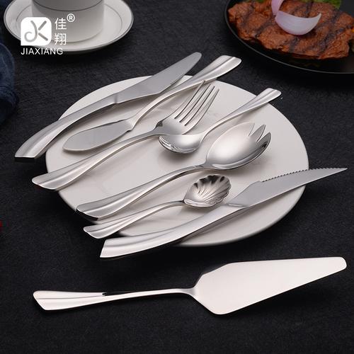 厂家直供创意不锈钢餐具加厚鱼尾款刀叉勺一体成型牛排刀 水果叉